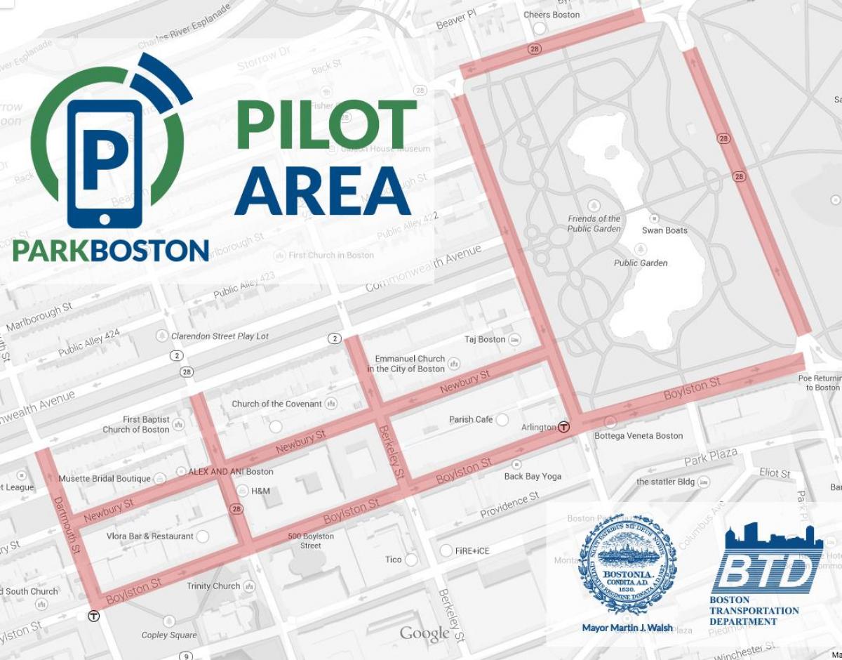 Boston parquímetro mapa