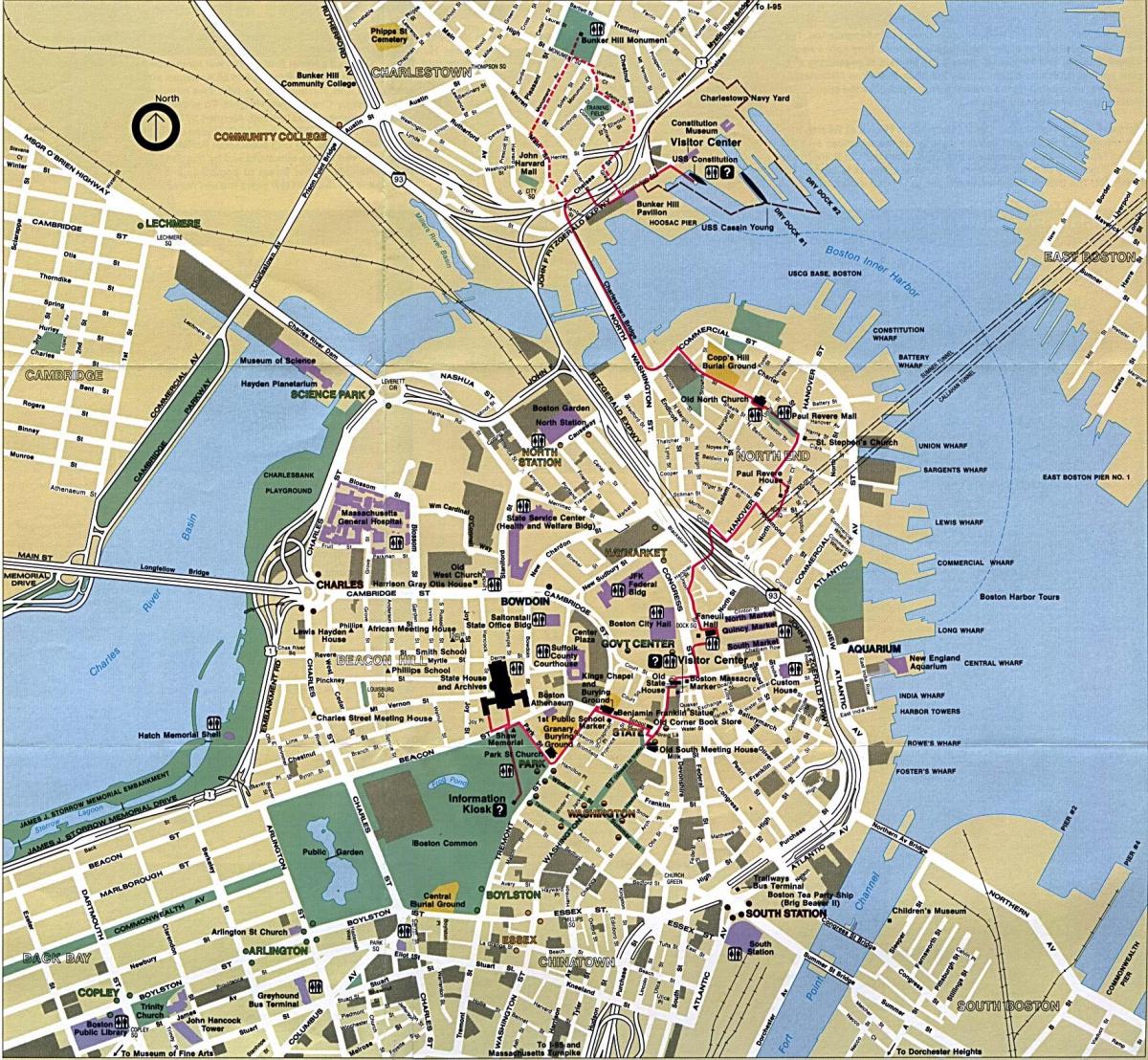 Mapa de la ciudad de Boston