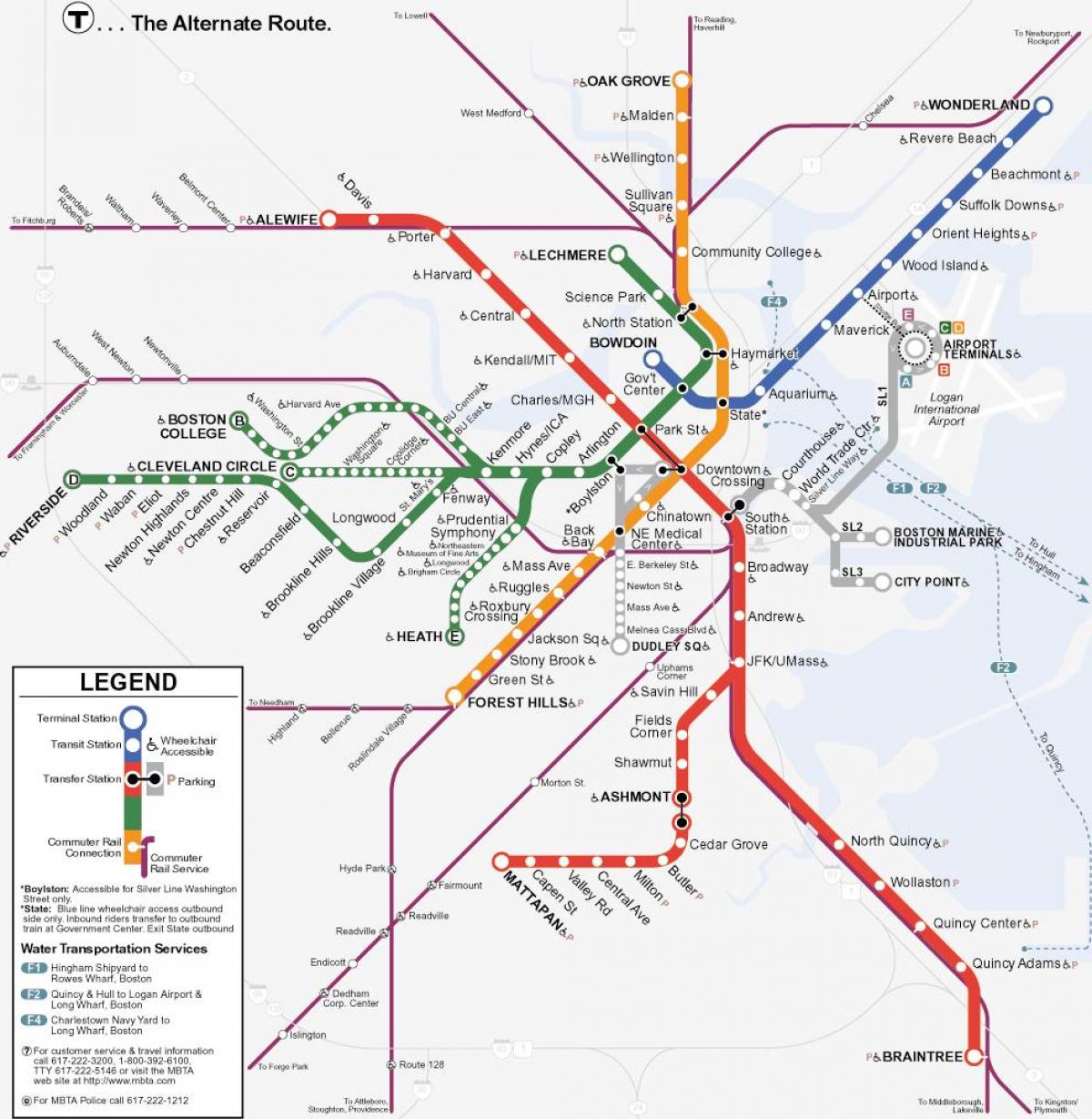 la línea naranja de Boston mapa