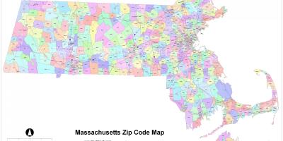 El código postal de mapa de Boston