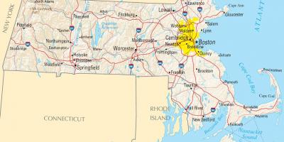Mapa de Boston, estados unidos