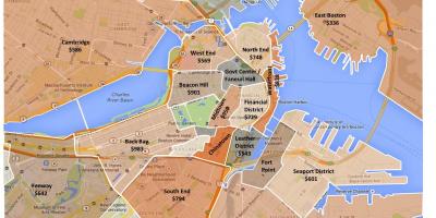 La ciudad de Boston mapa de zonificación