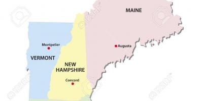 Mapa de los estados de Nueva Inglaterra