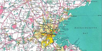 Mapa de la mayor área de Boston