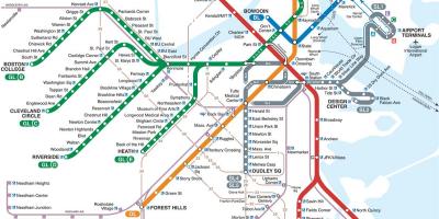 La línea verde del mapa de Boston