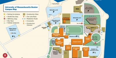 Umass Boston mapa del campus