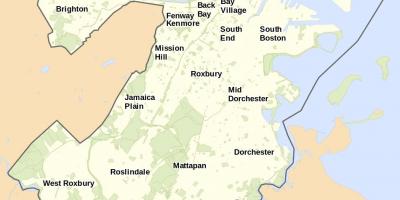 Mapa de Boston y alrededores