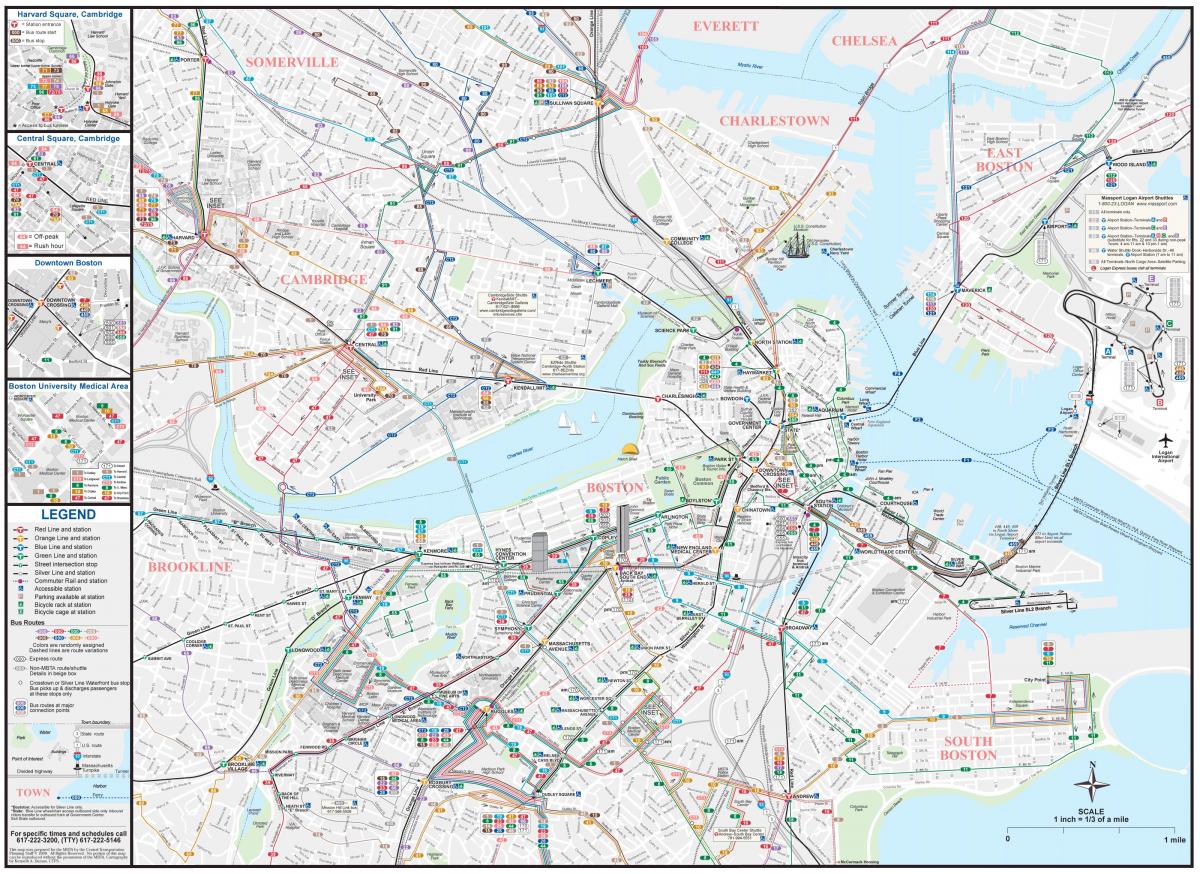 MBTA mapa de autobuses