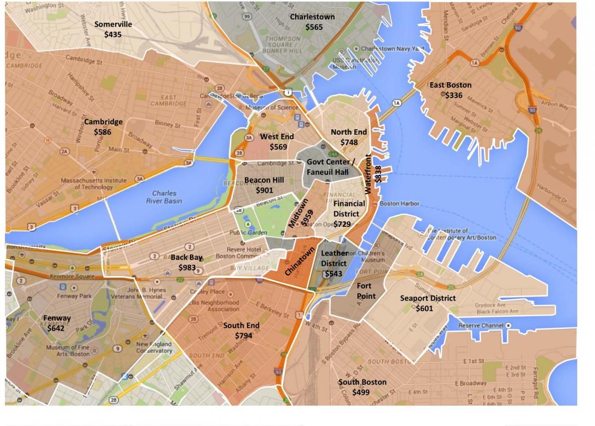 la ciudad de Boston mapa de zonificación