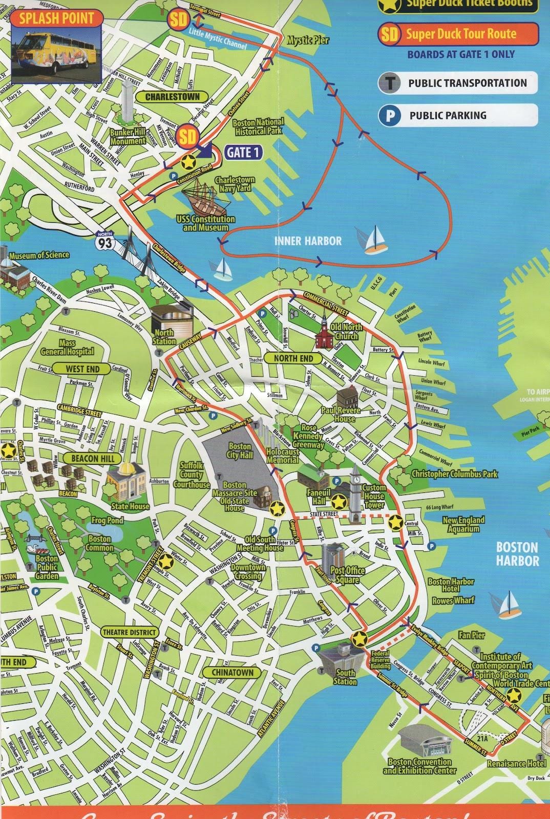 mapa de Boston turismo