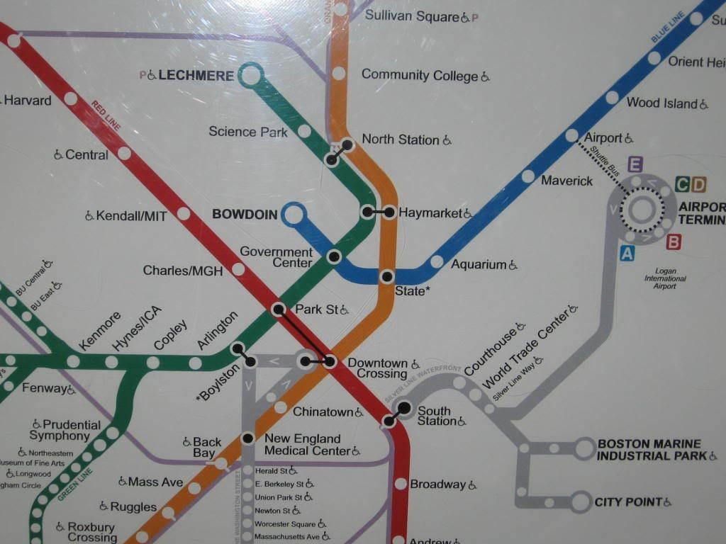 Boston sur de la estación de mapa