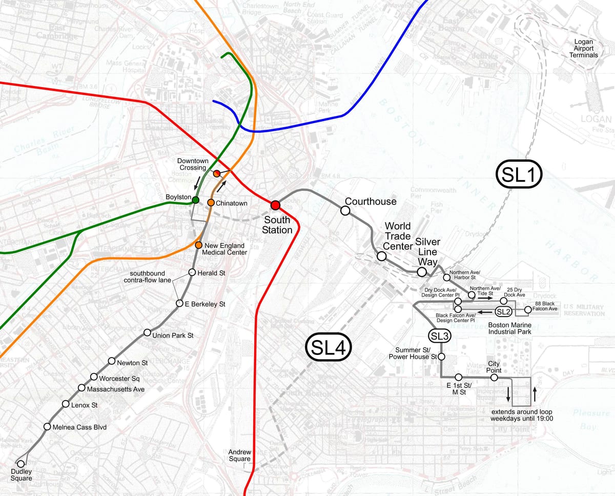 la plata de la línea de mapa de Boston