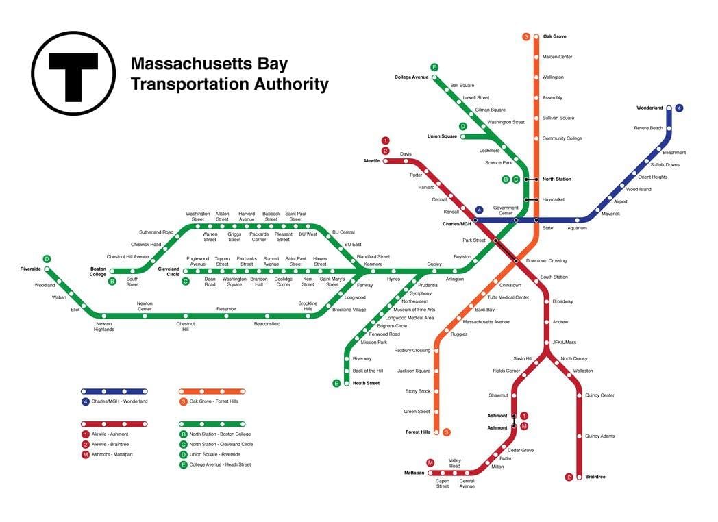metro de Boston mapa