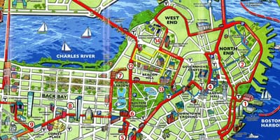 Mapa turístico de Boston