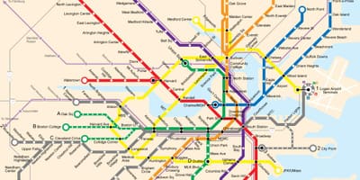 Pública de Boston tránsito mapa