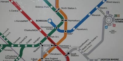 Boston sur de la estación de mapa